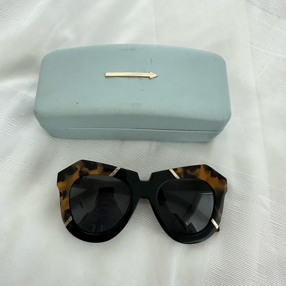 Karen Walker Tortoise Shell Sunglasses with Case